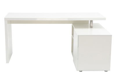 Escritorio diseño blanco lacado almacenaje lado derecho MAXI - Escritorio diseño blanco lacado almacenaje lado derecho MAXI
