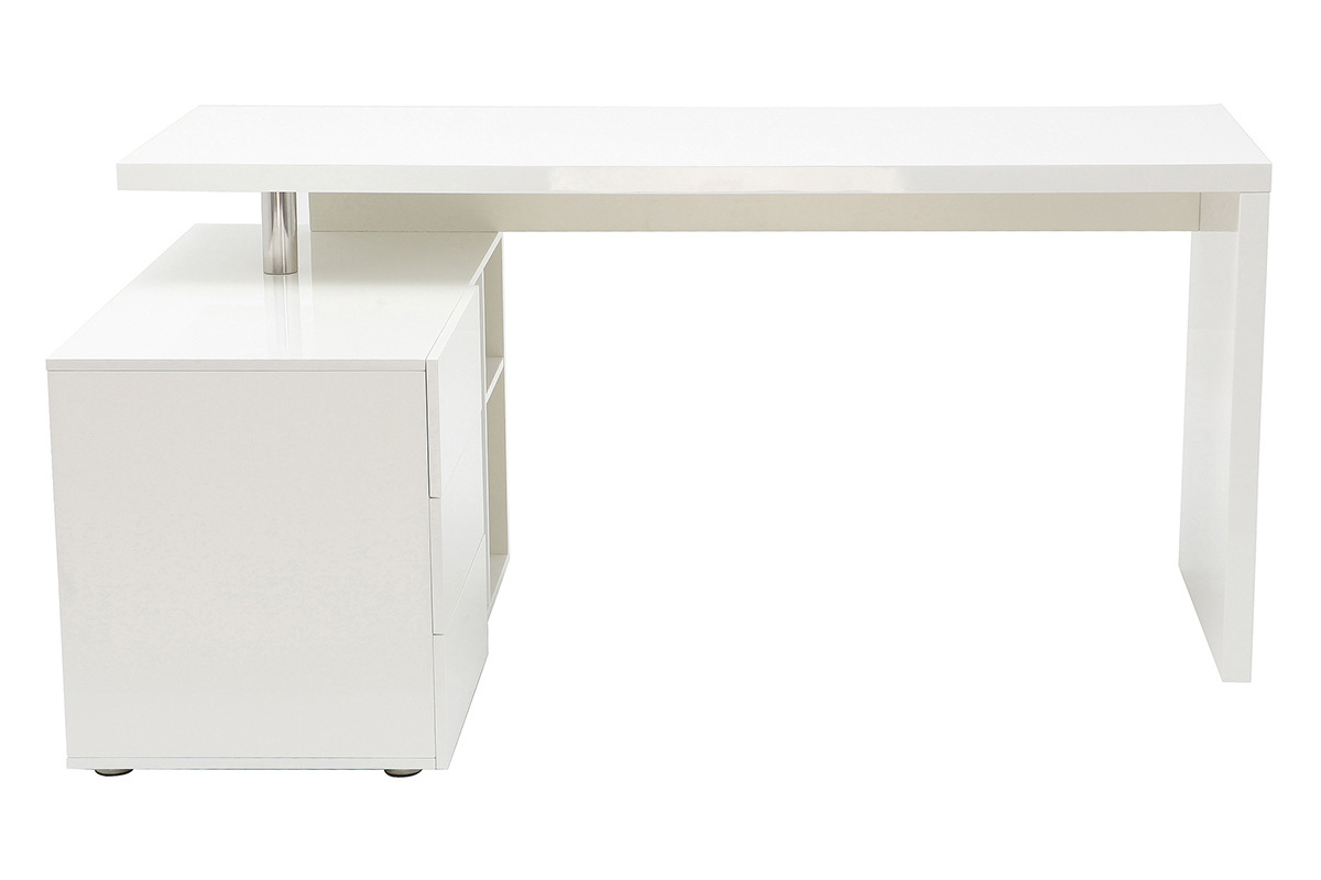 Escritorio diseo blanco lacado almacenaje lado izquierdo MAXI