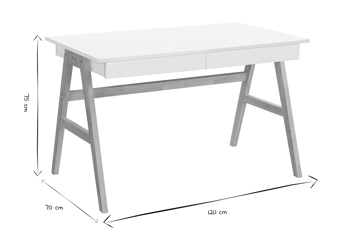Escritorio diseo blanco y madera BROOK