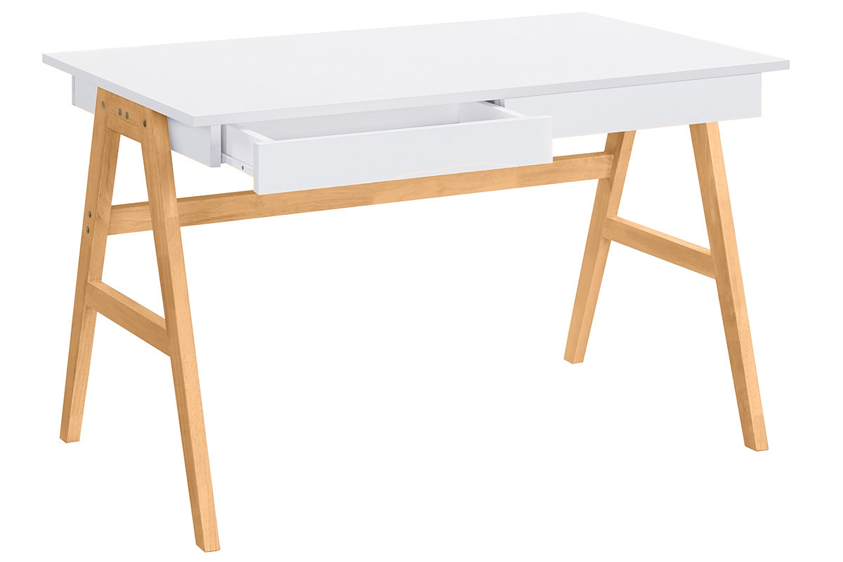 Escritorio diseo blanco y madera BROOK