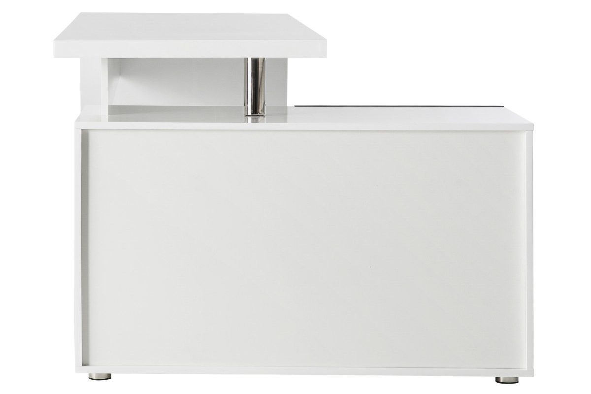 Escritorio dise�o blanco y negro lacado almacenaje lado izquierdo MAXI