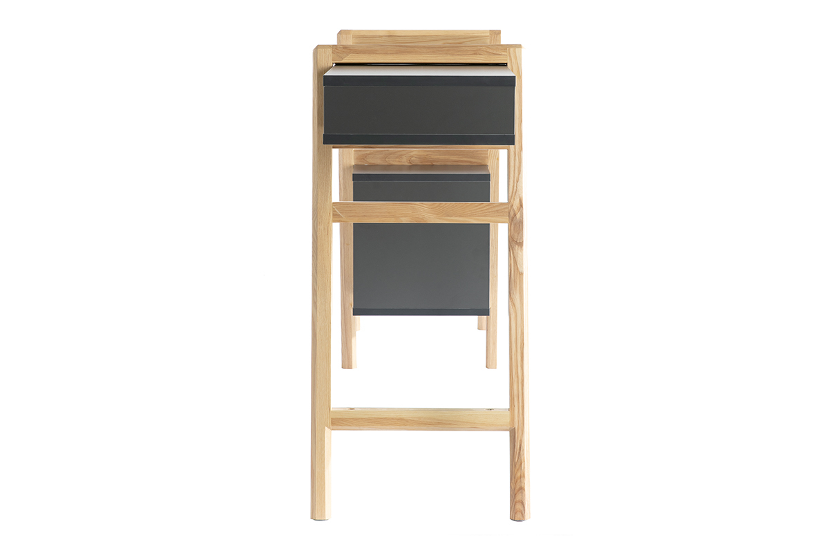 Escritorio diseo blancom gris y madera WOOD TANG composicin 3