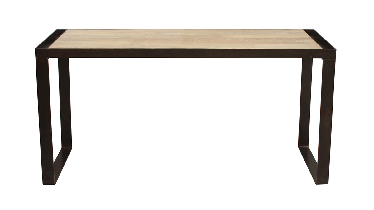 Escritorio diseño industrial madera maciza L156 cm INDUSTRIA
