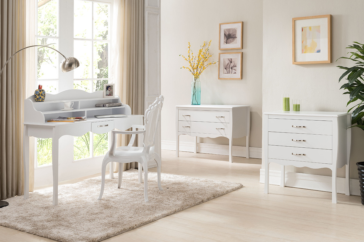 Escritorio diseo lacado blanco MARGOT