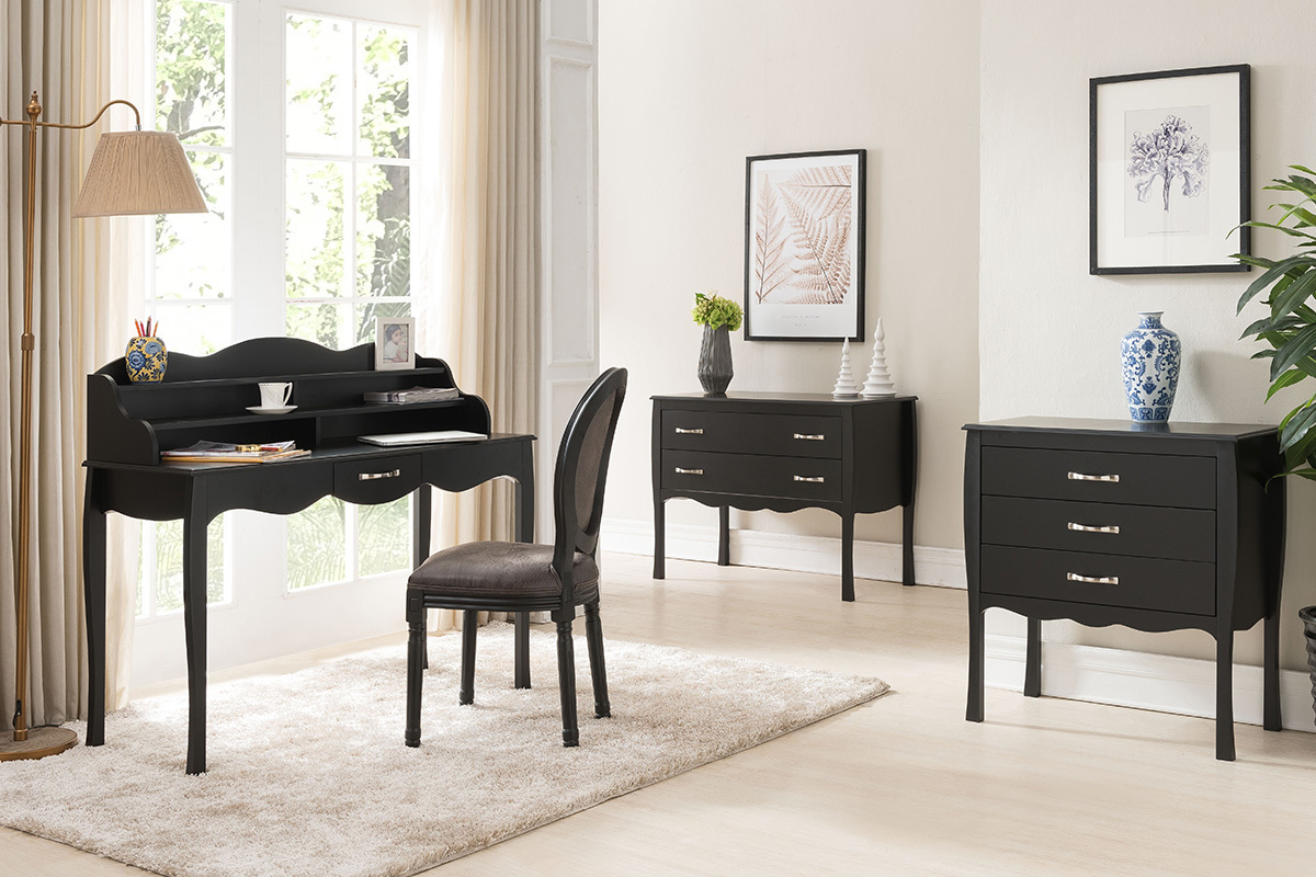 Escritorio diseo lacado negro MARGOT