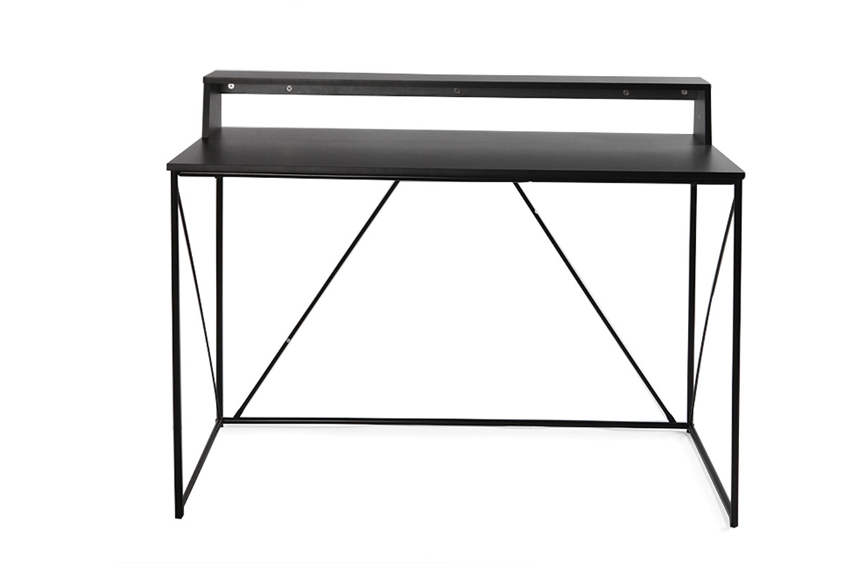 Escritorio diseo metal gris y negro WALT