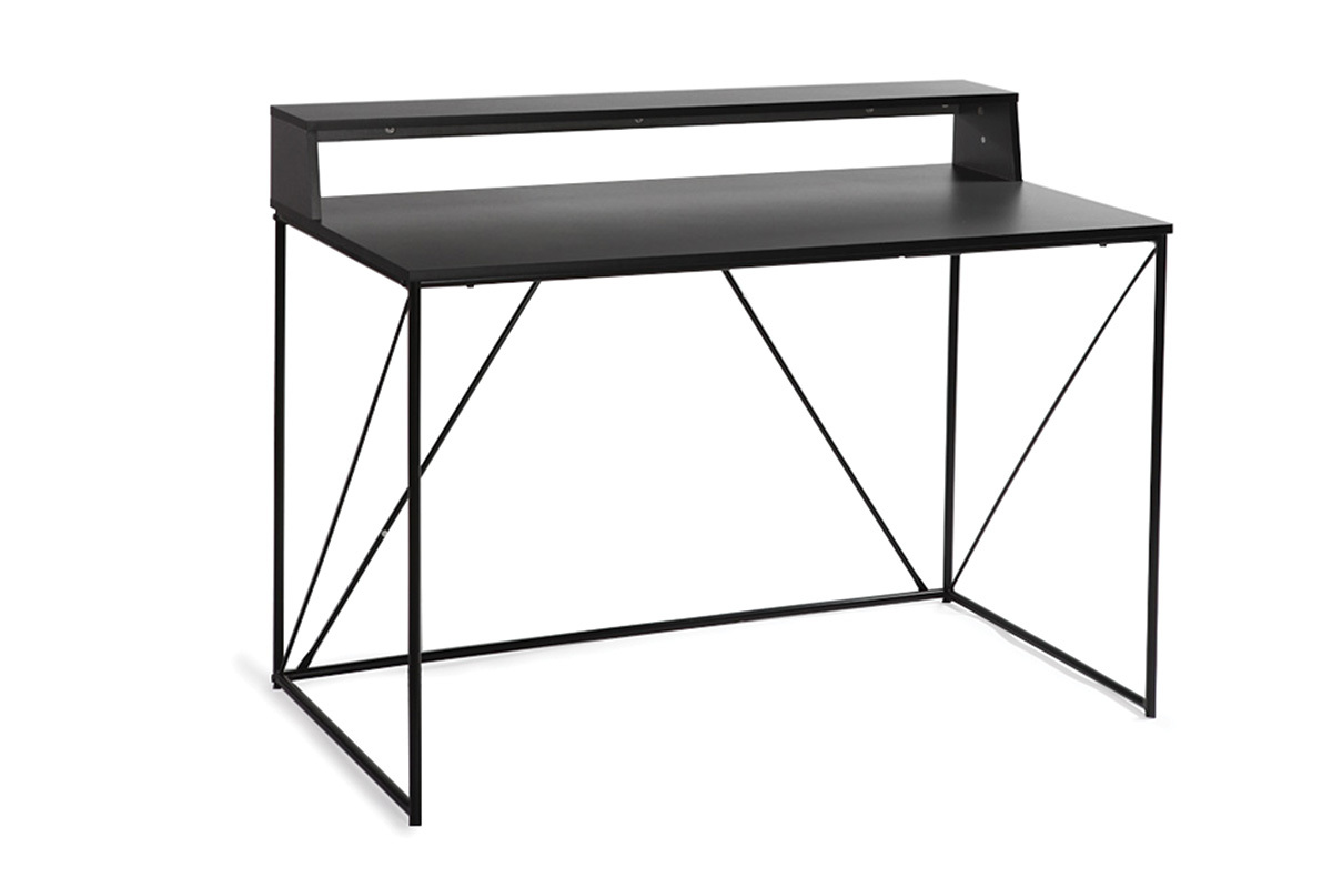 Escritorio diseo metal gris y negro WALT