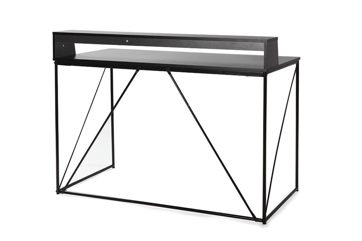Escritorio diseo metal gris y negro WALT