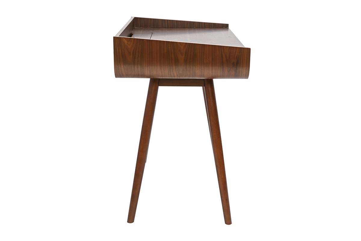 Escritorio escandinavo de madera oscura con almacenamiento 2 cajones L100 cm HALLEN