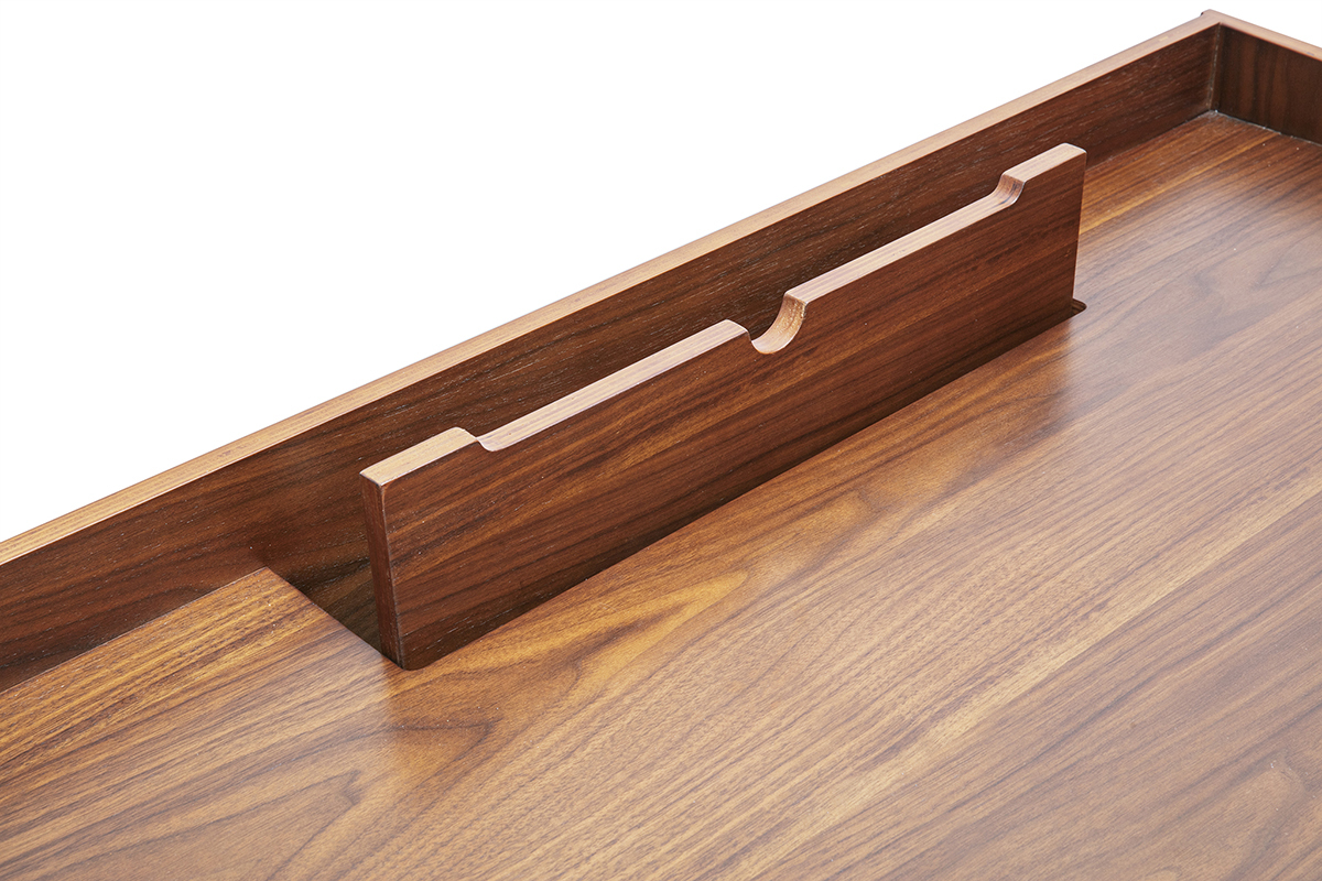 Escritorio escandinavo de madera oscura con almacenamiento 2 cajones L100 cm HALLEN