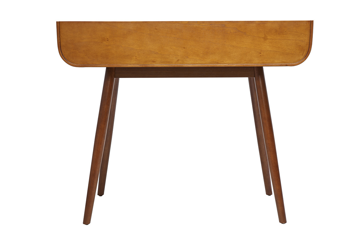 Escritorio escandinavo de madera oscura con almacenamiento 2 cajones L100 cm HALLEN