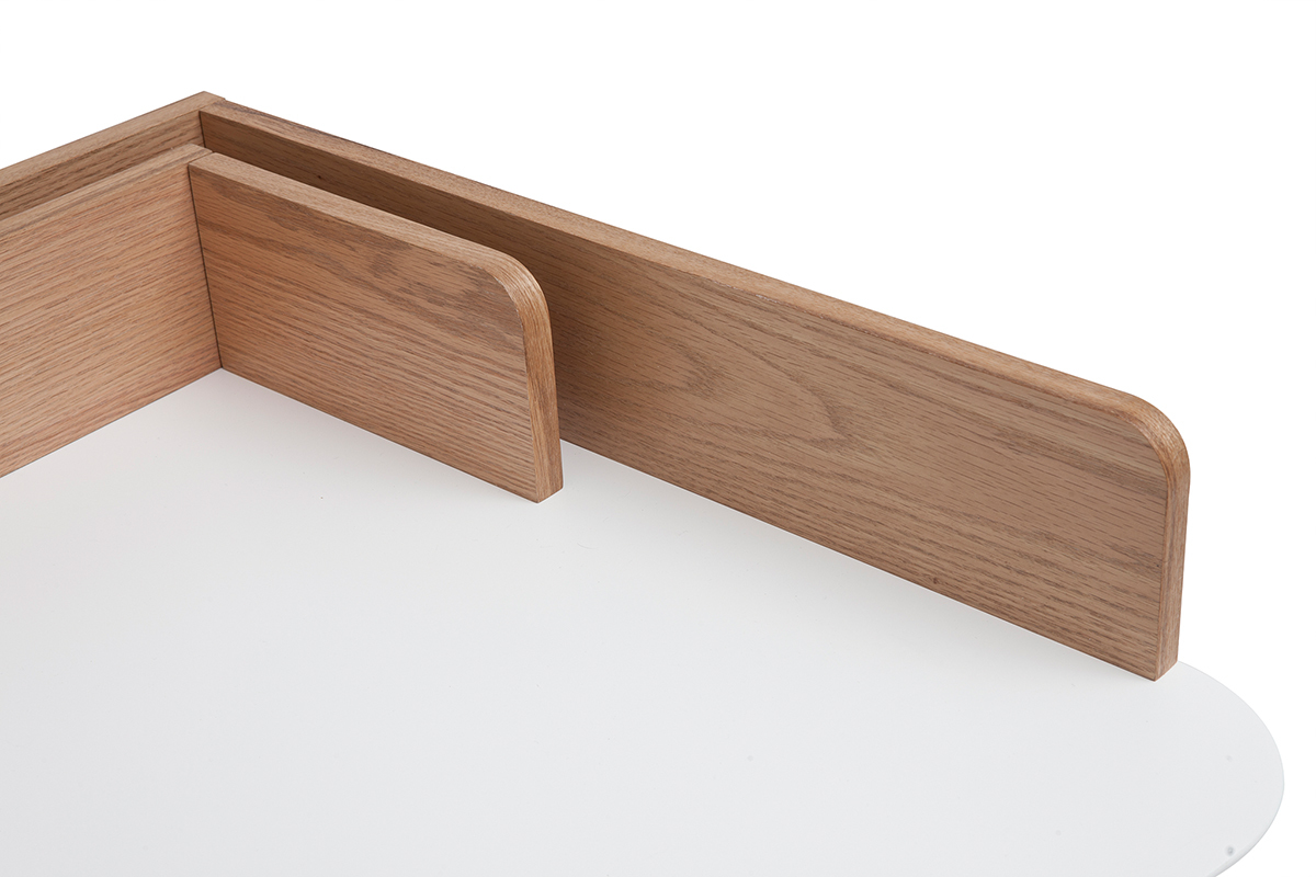Escritorio esquinero nrdico de madera y blanco TOGARY