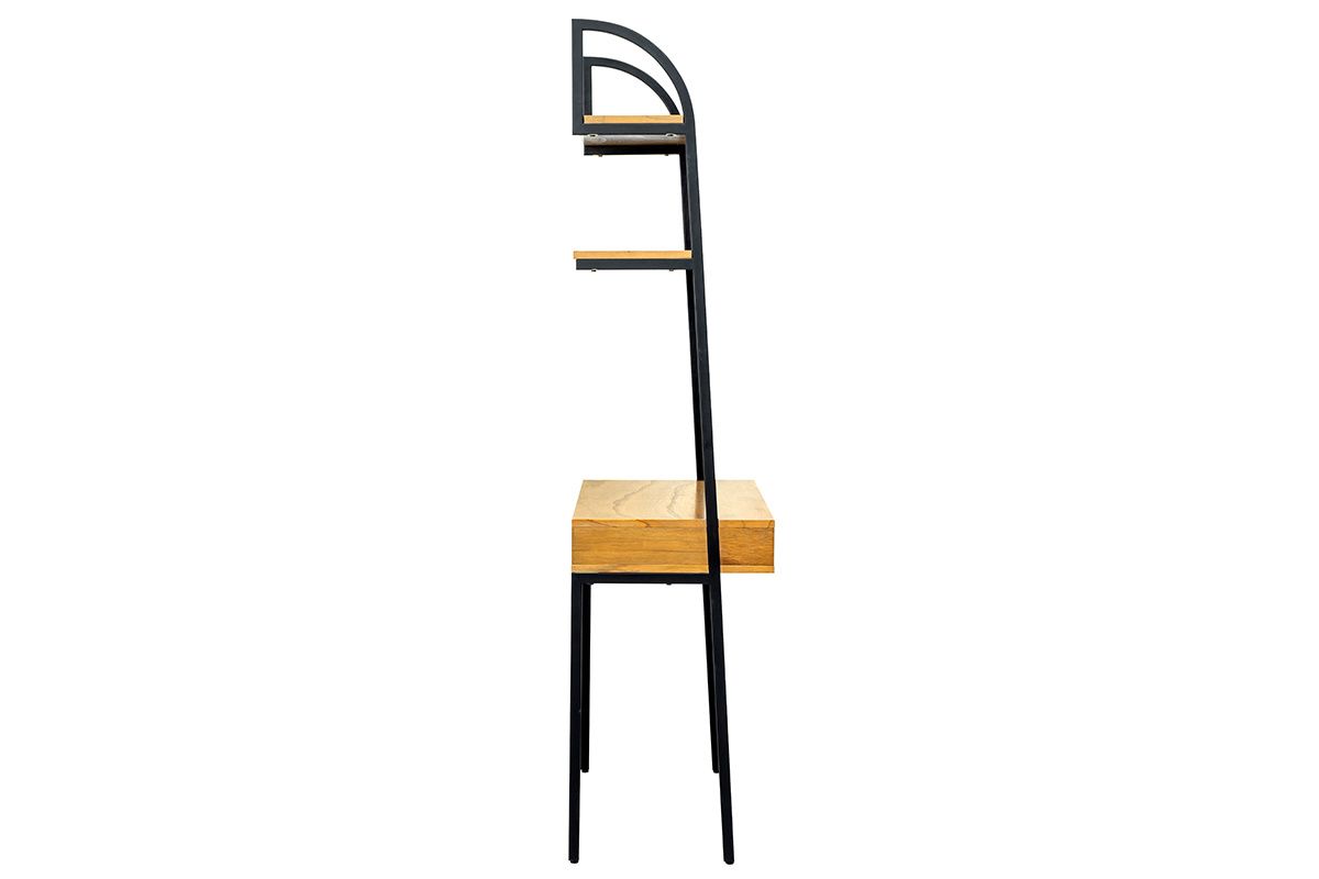 Escritorio - estantera madera y metal negro MARLEE 