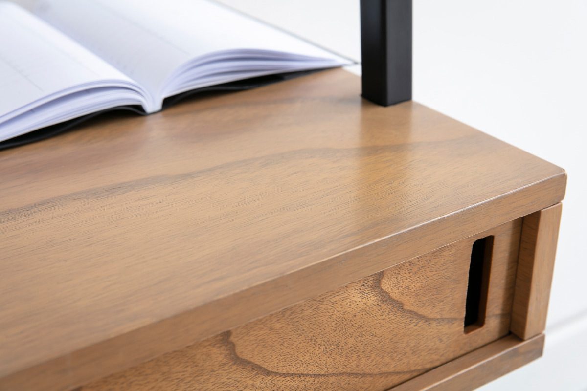 Escritorio - estantera madera y metal negro MARLEE 