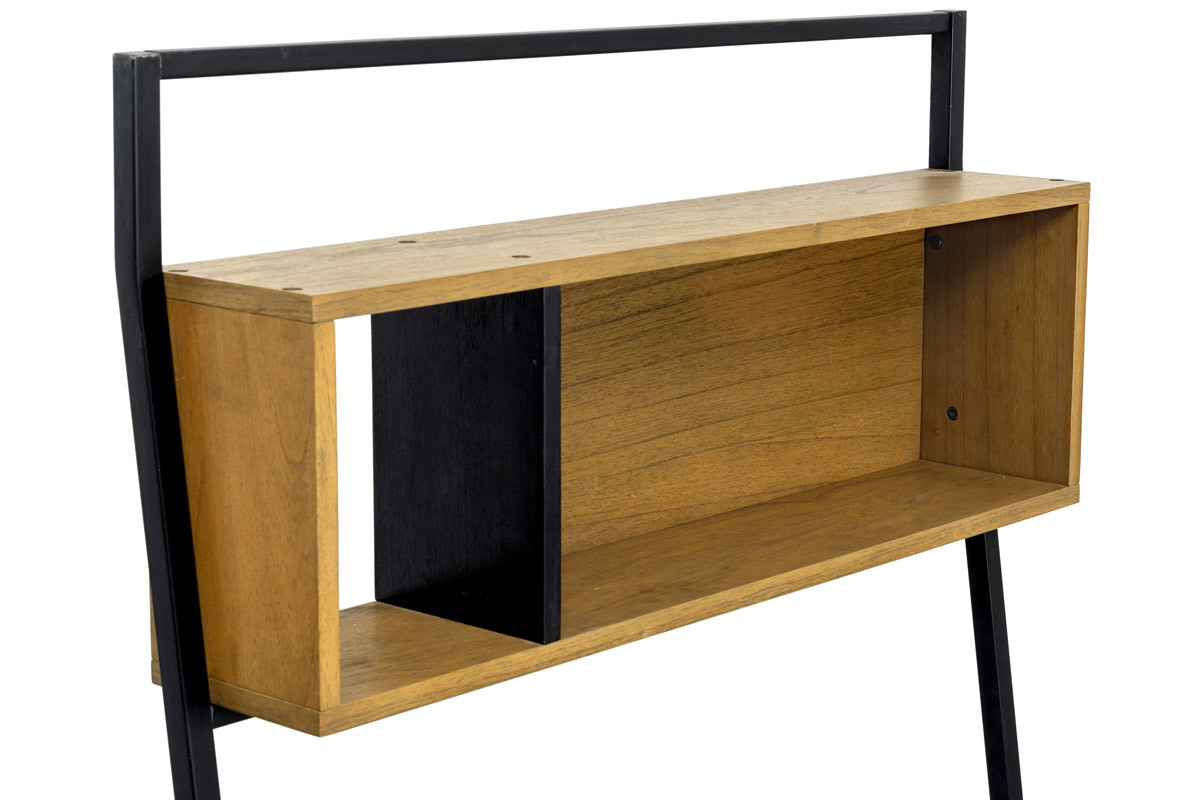Escritorio - estantera madera y metal negro SERAH