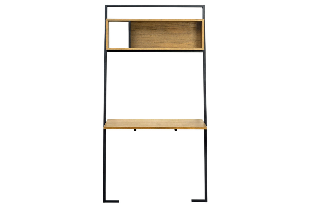 Escritorio - estantera madera y metal negro SERAH