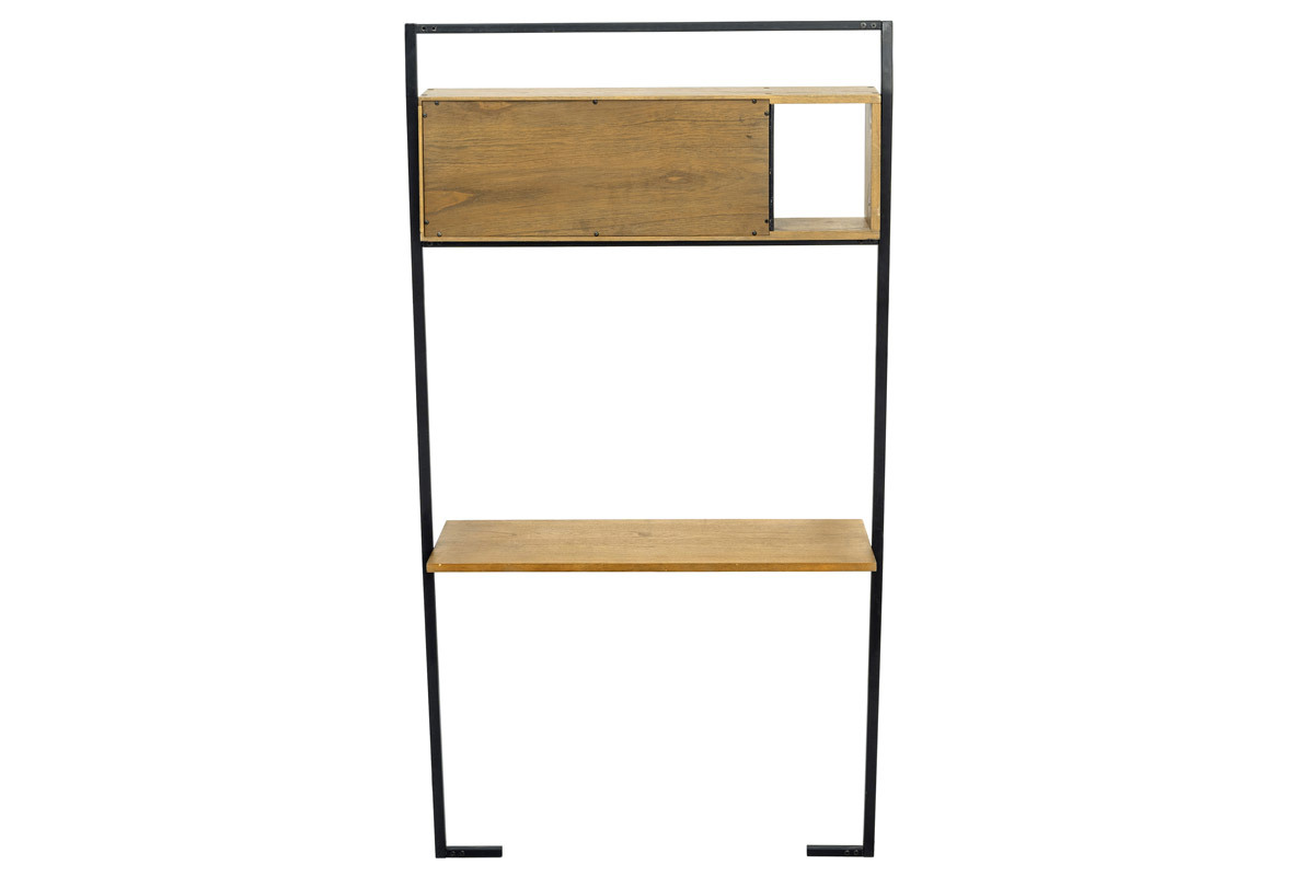 Escritorio - estantera madera y metal negro SERAH