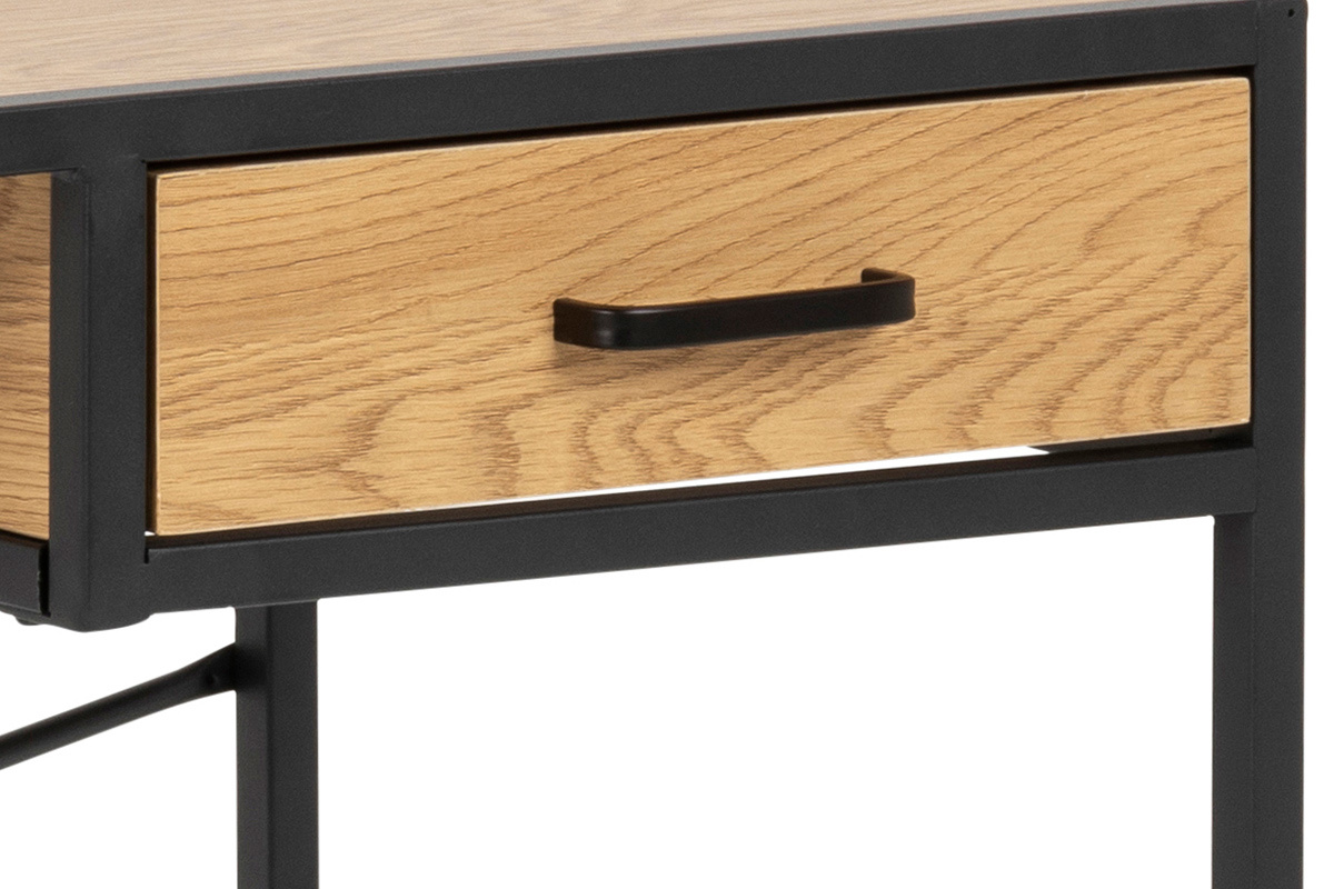 Escritorio industrial metal negro y madera TRESCA