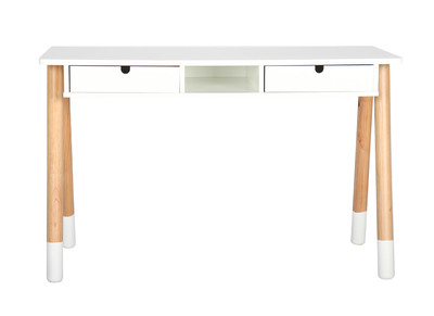 Escritorio infantil blanco y madera 120cm PILOTI - Escritorio infantil blanco y madera 120cm PILOTI