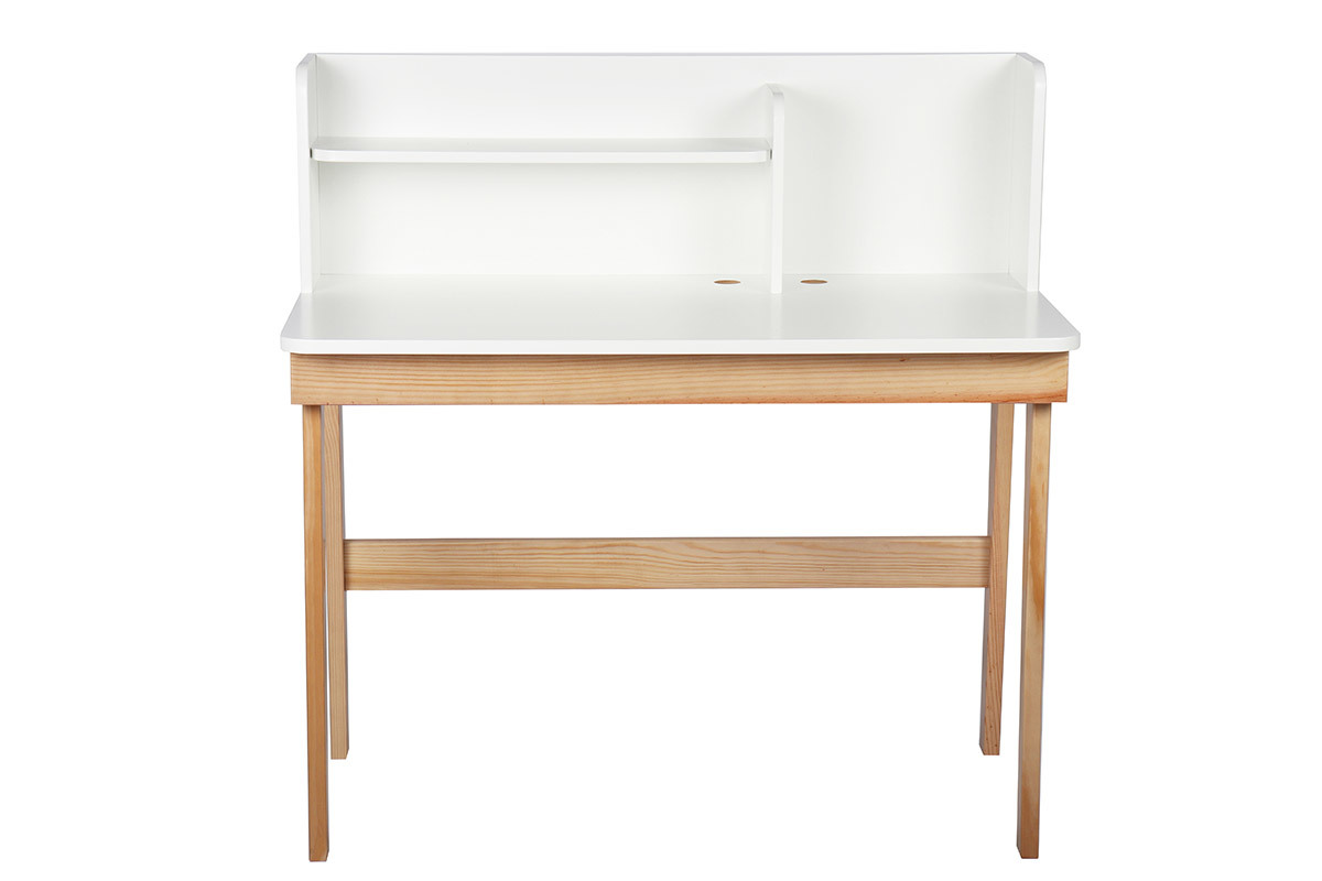Escritorio infantil blanco y madera L105 cm KUNG