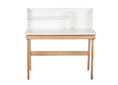 Escritorio infantil blanco y madera L105 cm KUNG - Escritorio infantil blanco y madera L105 cm KUNG
