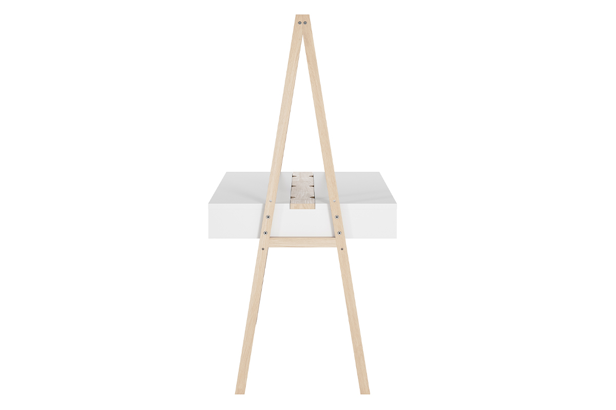 Escritorio infantil doble de madera clara y tablero blanco EASY