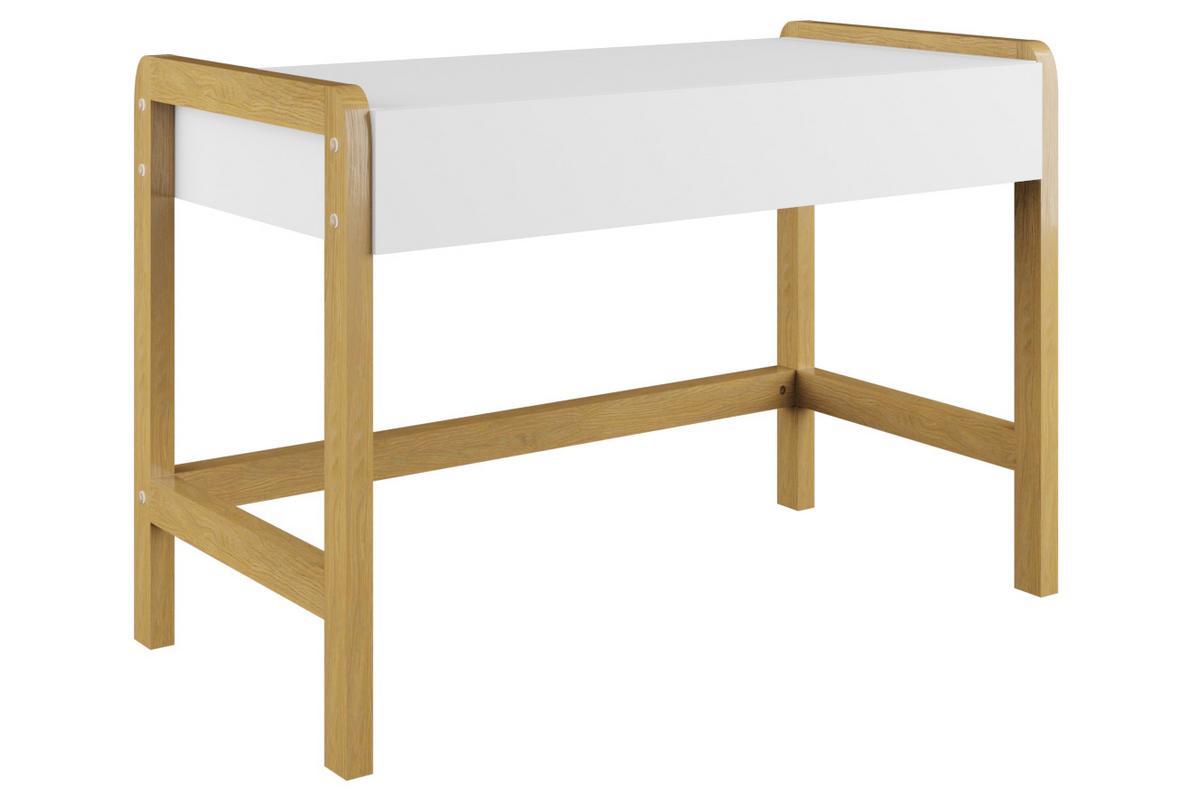 Escritorio infantil nrdico blanco mate y roble 160cm CELESTINE