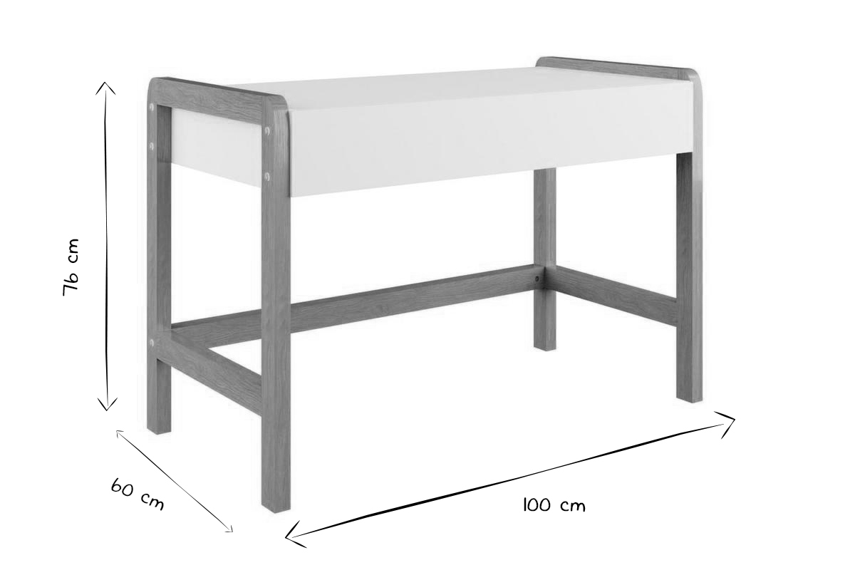 Escritorio infantil nrdico blanco mate y roble 160cm CELESTINE