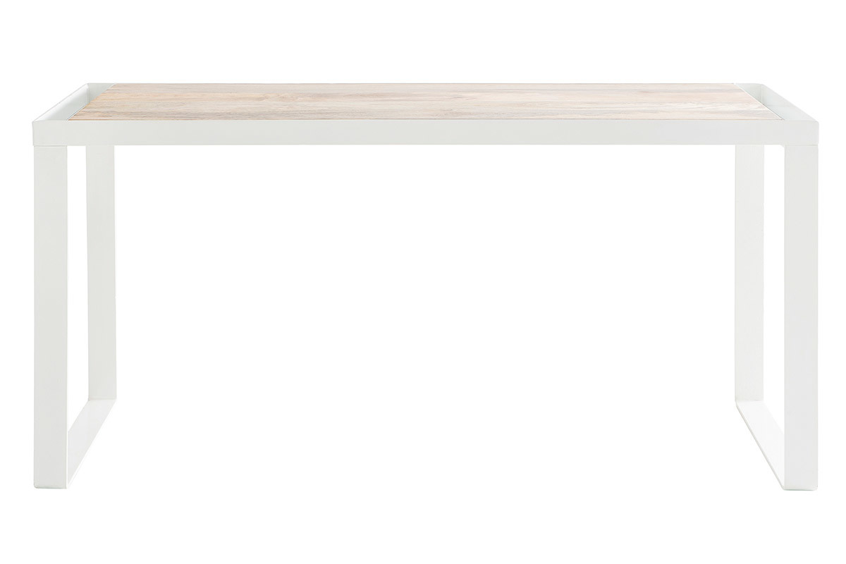 Escritorio mango y metal blanco L150 cm PUKKA