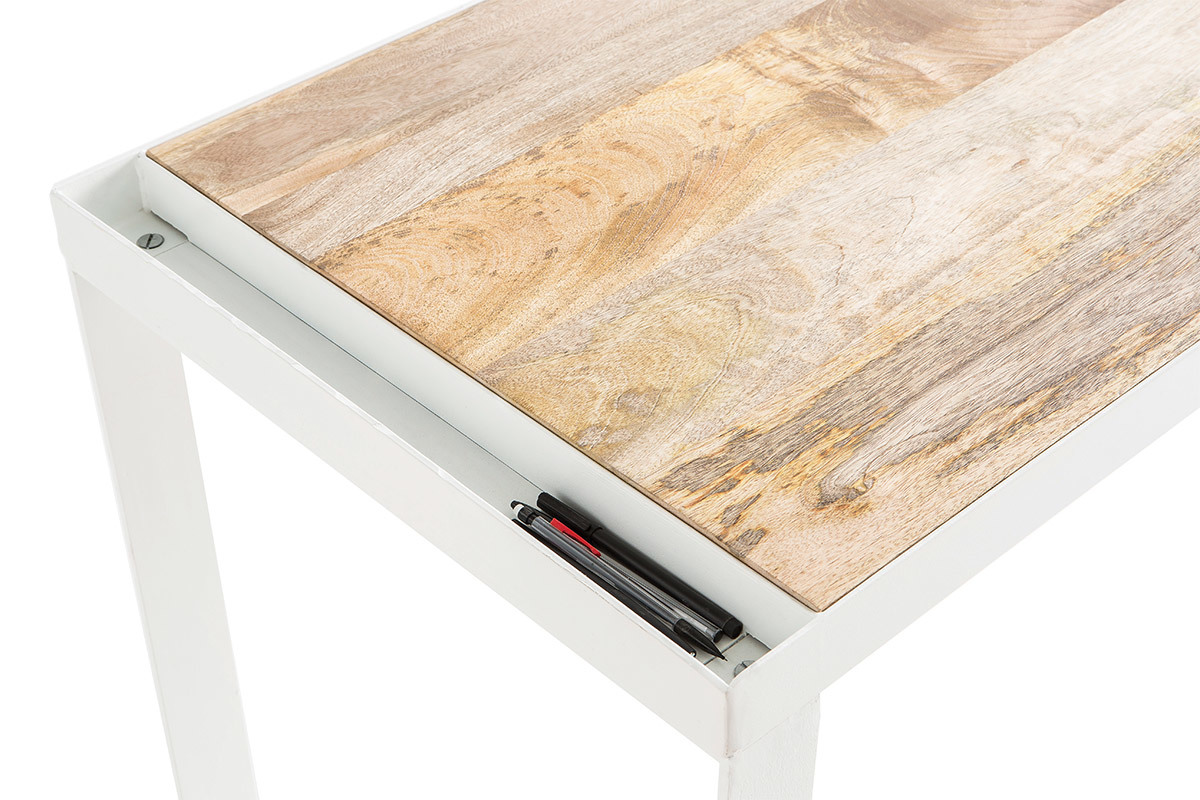 Escritorio mango y metal blanco L150 cm PUKKA