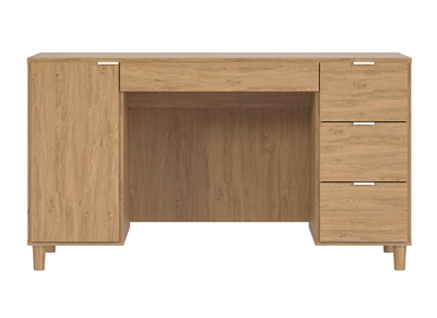 Escritorio moderno acabado roble con compartimento y cajones 140&nbsp;cm GALLO