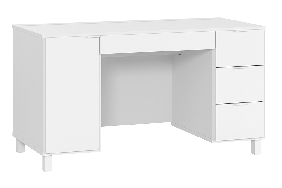 Escritorio moderno blanco con compartimento y cajones 140cm GALLO