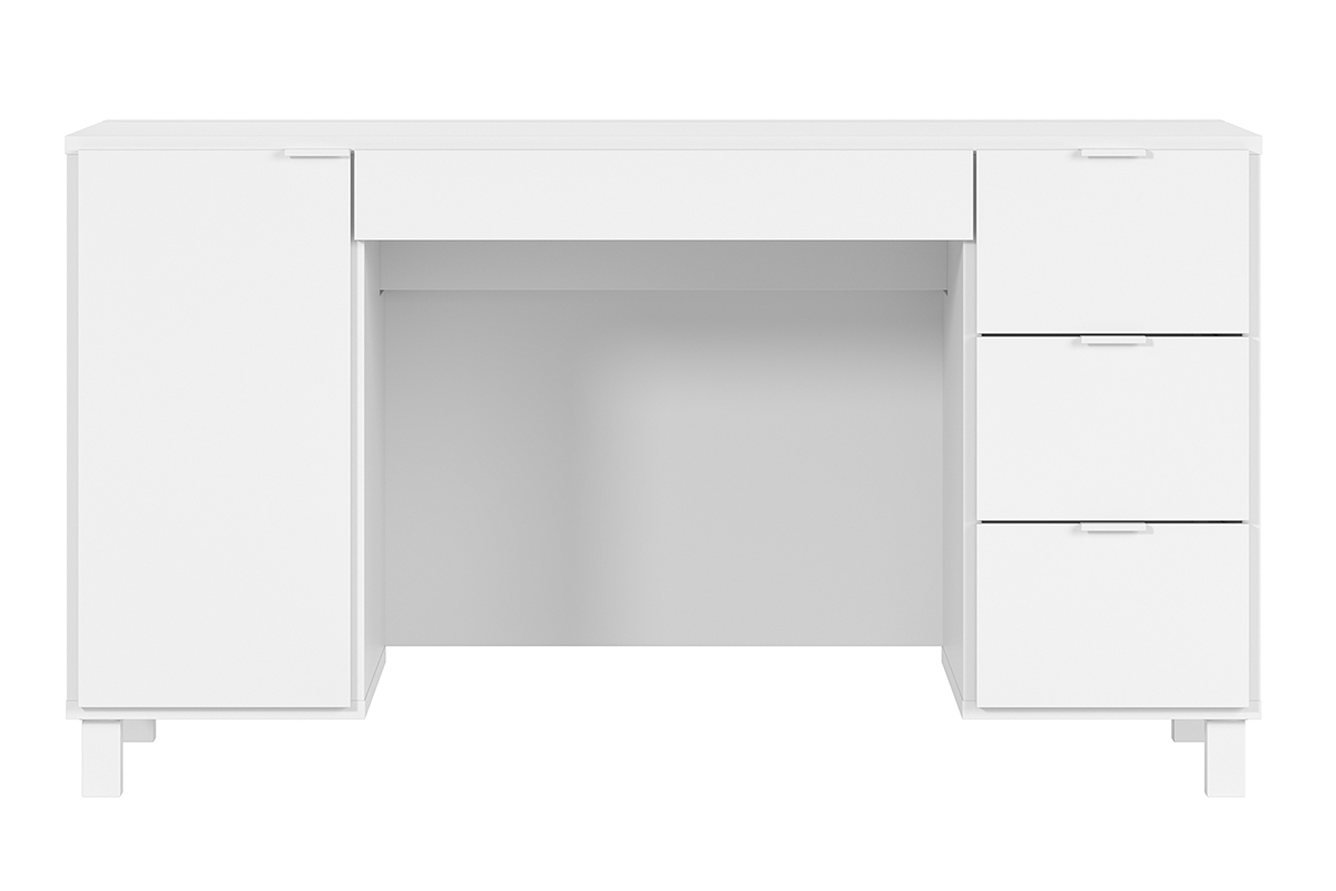 Escritorio moderno blanco con compartimento y cajones 140cm GALLO