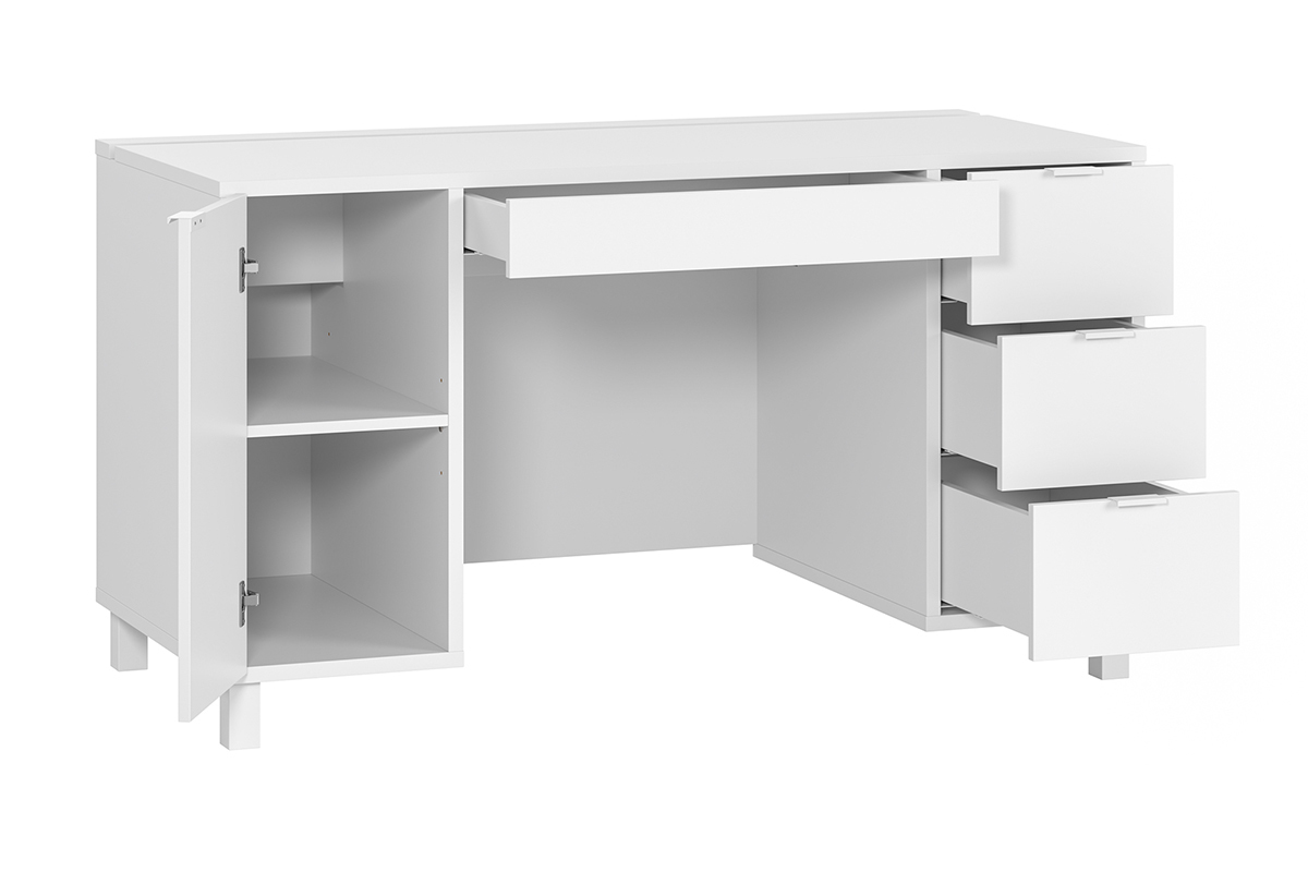 Escritorio moderno blanco con compartimento y cajones 140cm GALLO
