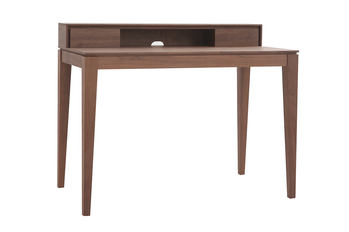 Escritorio moderno con almacenaje madera nogal SEKRET