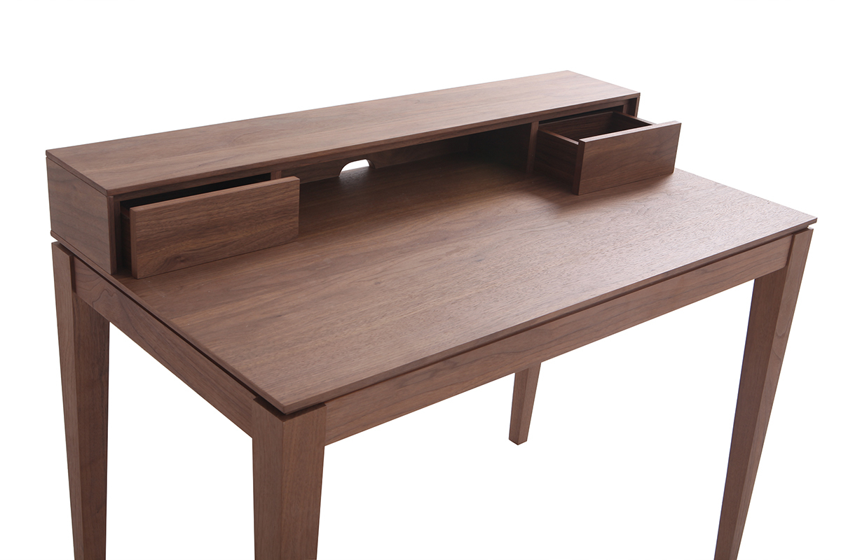 Escritorio moderno con almacenaje madera nogal SEKRET