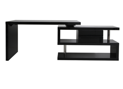 Escritorio moderno modular con almacenaje 2 cajones amovible lacado negro MAX