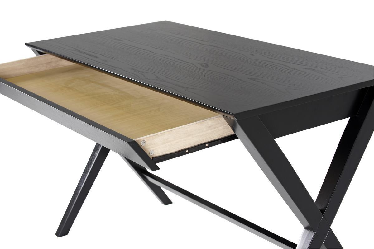 Escritorio moderno negro con cajn L120 cm VICE