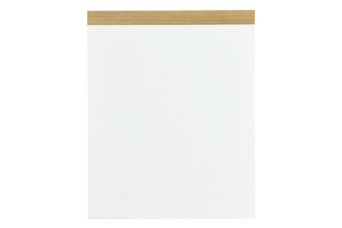 Escritorio nrdico blanco con almacenaje cerrado con puerta y almacenaje abierto RACKEL