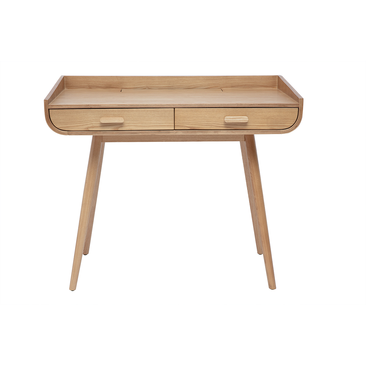 Escritorio nórdico de madera clara con 2 cajones 100 cm HALLEN