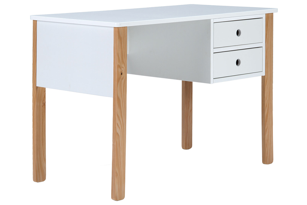 Escritorio nrdico infantil blanco y madera PITI