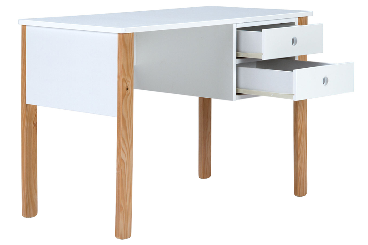 Escritorio nrdico infantil blanco y madera PITI