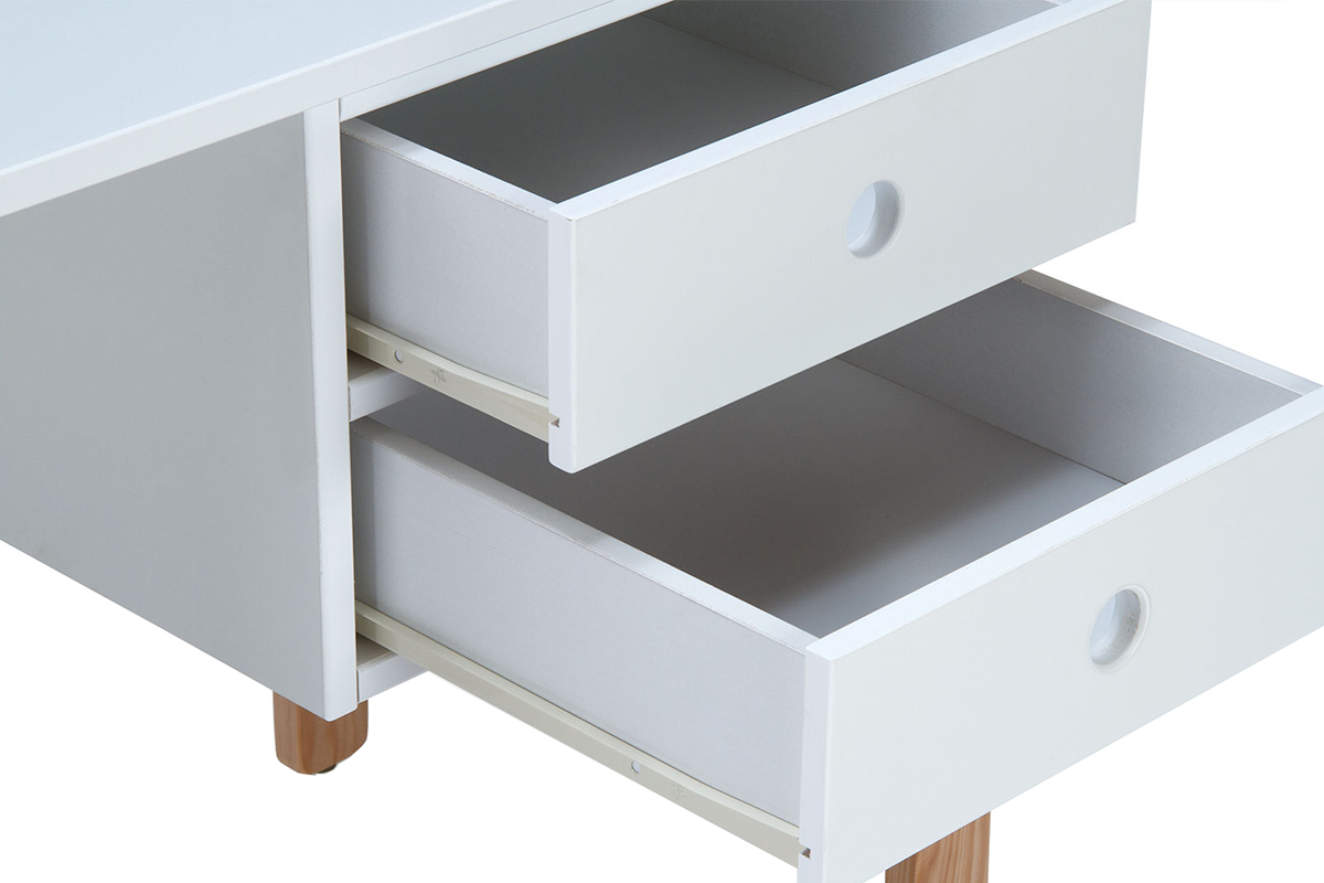 Escritorio nrdico infantil blanco y madera PITI