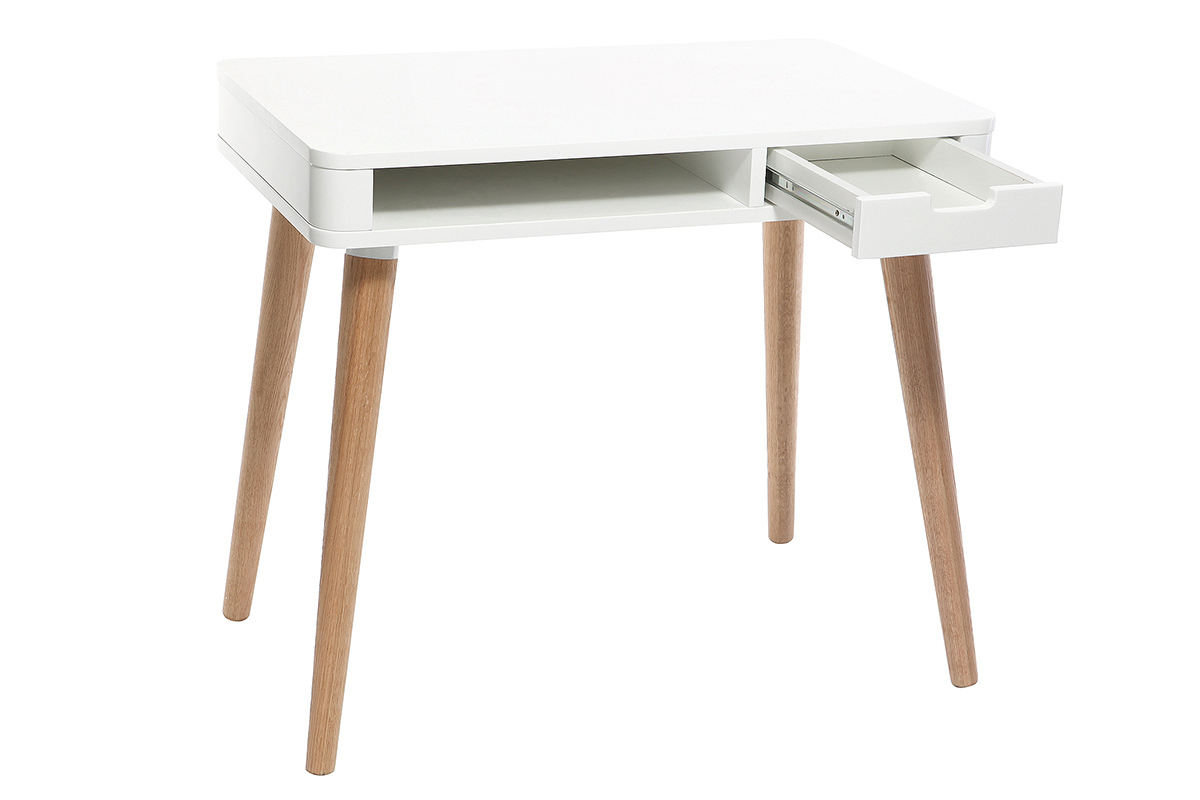Escritorio nrdico infantil blanco y madera TOTEM
