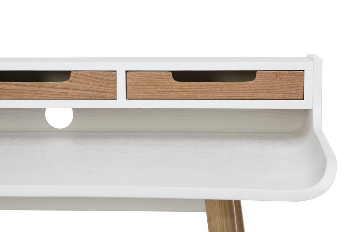 Escritorio nrdico madera blanca con almacenaje OPUS
