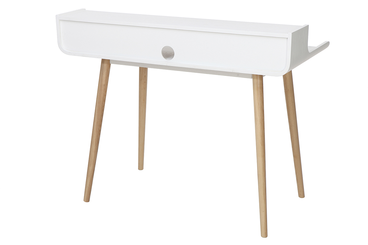 Escritorio nrdico madera blanca con almacenaje OPUS