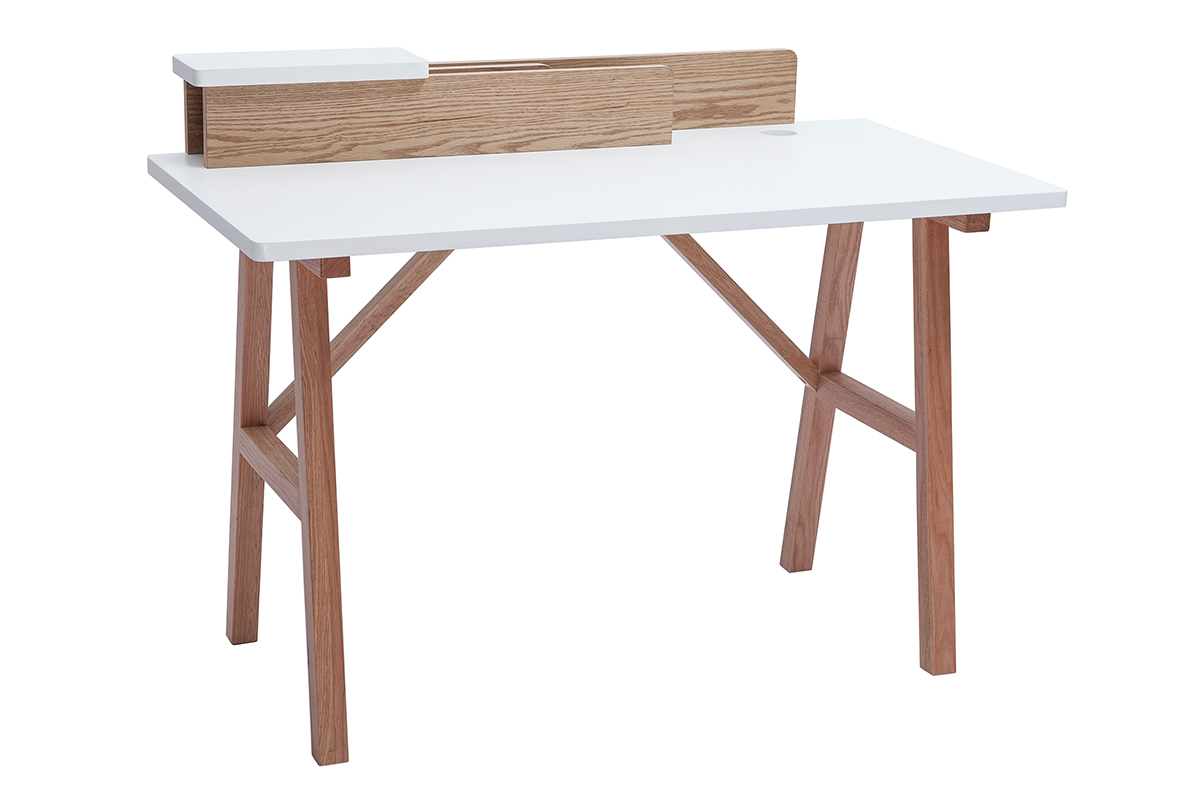 Escritorio nrdico madera y blanco 120cm TOGARY