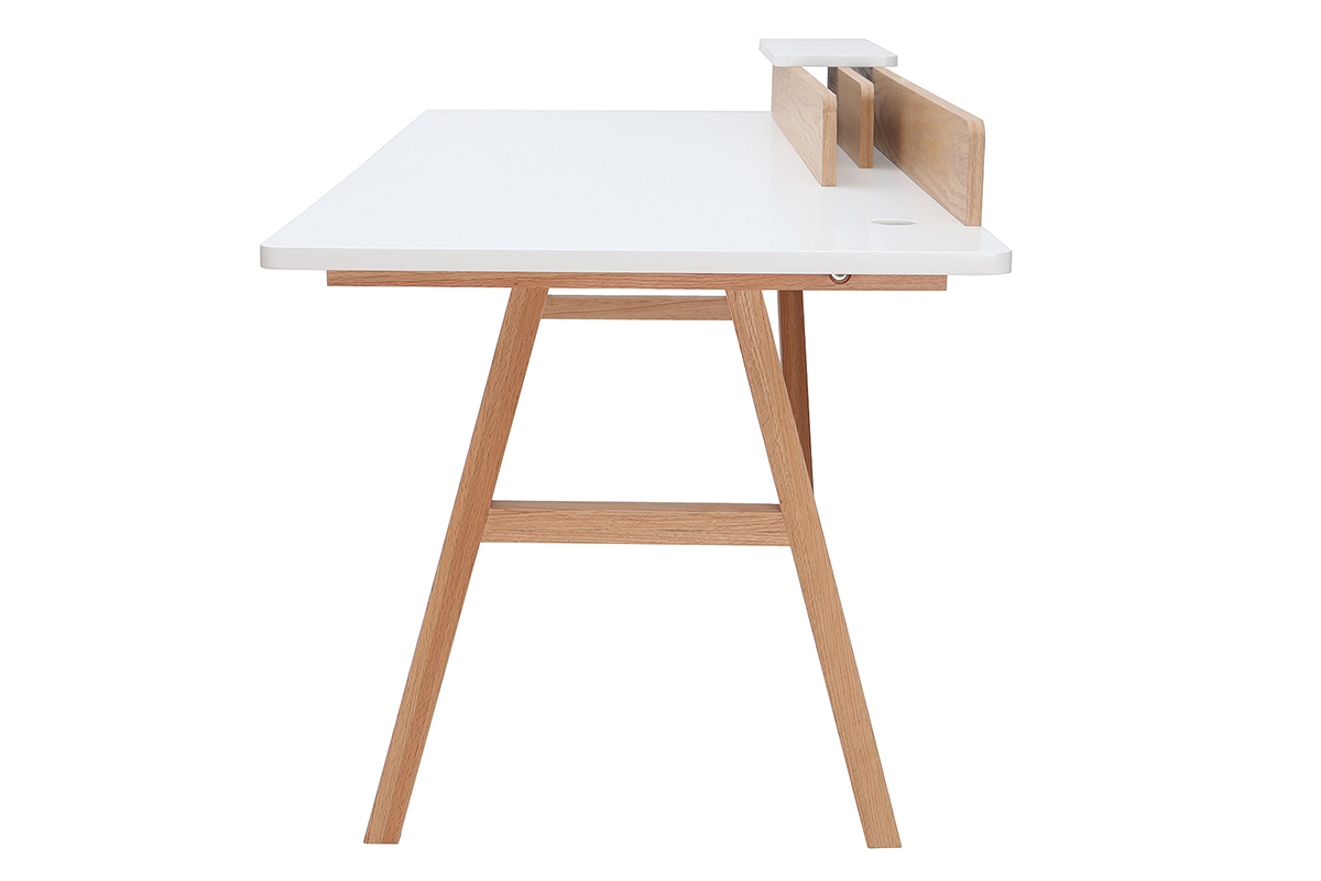 Escritorio nrdico madera y blanco L180 cm TOGARY