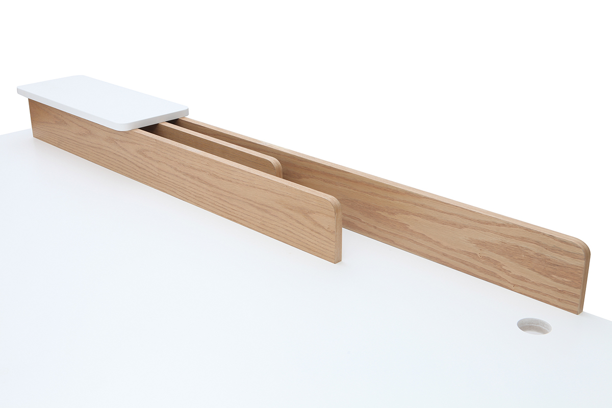 Escritorio nrdico madera y blanco L180 cm TOGARY