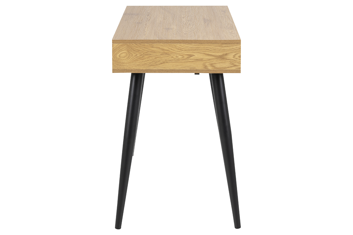 Escritorio nrdico negro y madera BALZAC